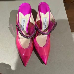 Jimmy Choo clear pink heels
